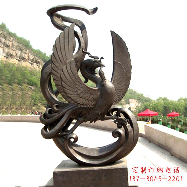 运城中国古代神话中的创世神朱雀景观铜雕