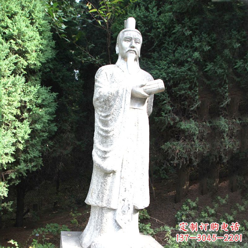 运城中国古代著名帝王汉文帝刘恒汉白玉石雕塑像