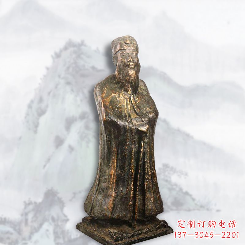 运城中国近代著名画家张大千铸铜雕塑