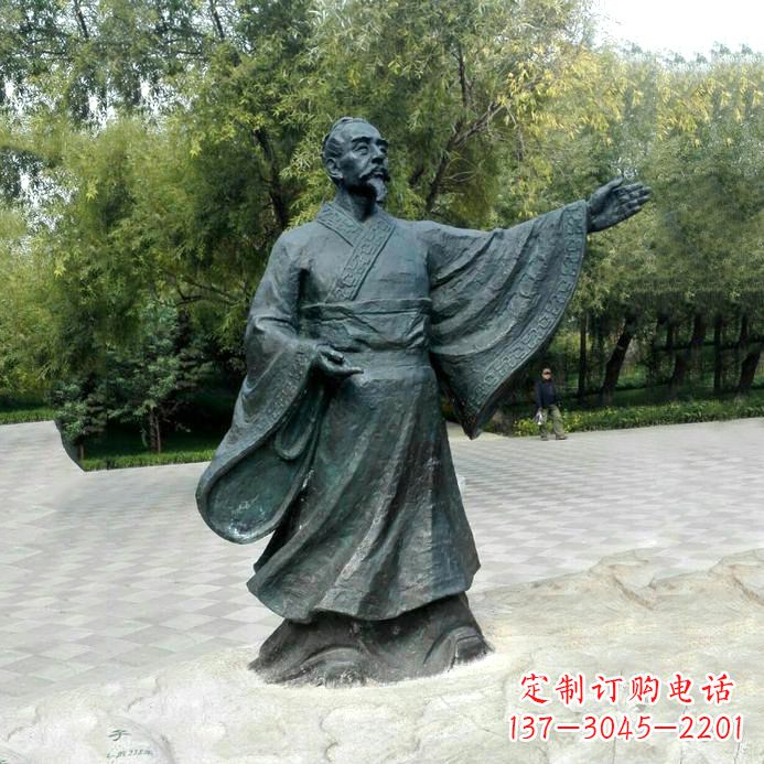 运城中国历史名人战国时期儒家学派的代表人物荀子铜雕像