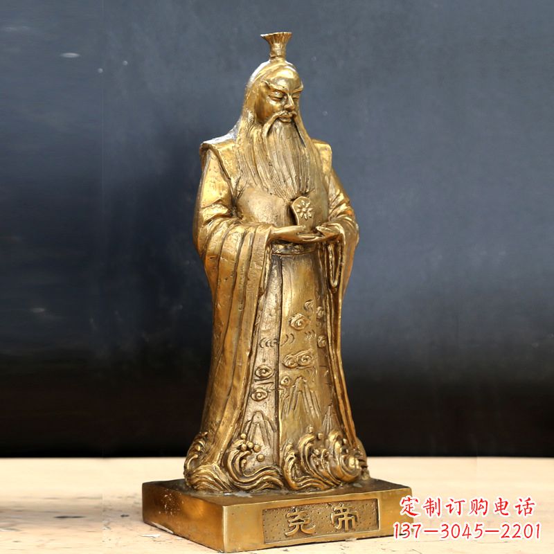 运城中国上古时期部落联盟首领尧帝铸铜雕像