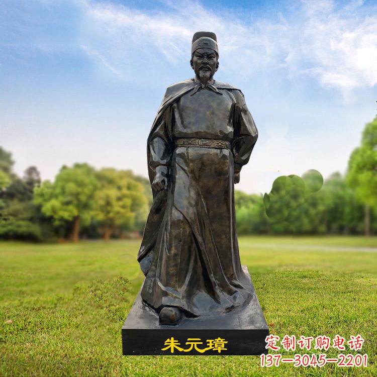 运城朱元璋玻璃钢仿铜雕塑