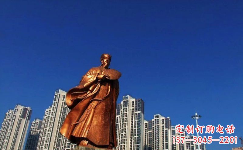 运城诸葛亮古代名人铜雕 (2)