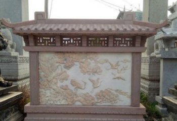 运城园林景观松鹤石浮雕影壁