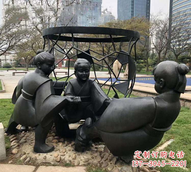 运城铸铜公园司马光砸缸儿童雕塑