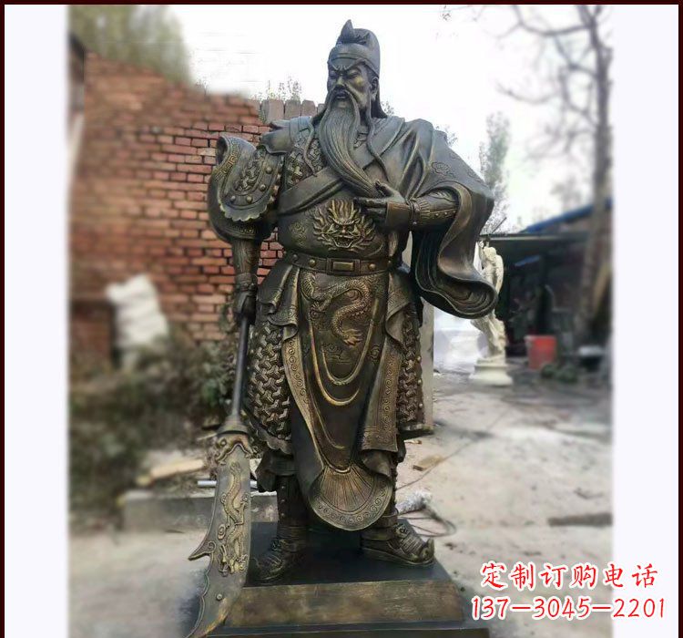 运城铸铜立式关公雕塑