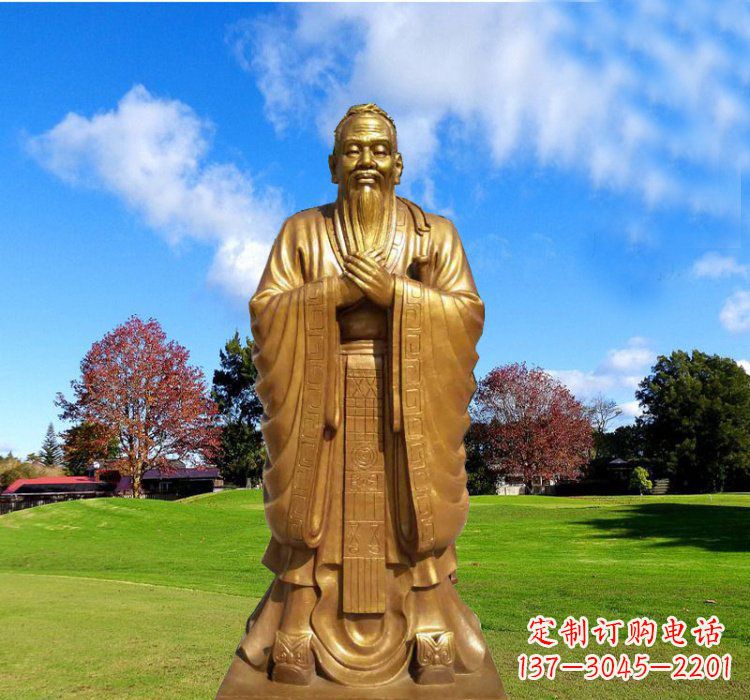 运城铸铜立式孔子雕塑