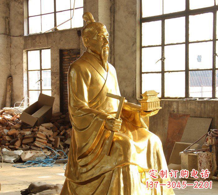 运城铸铜鲁班古代人物铜雕