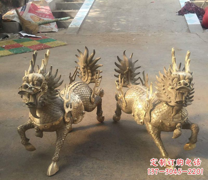 运城铸铜麒麟雕塑 (2)