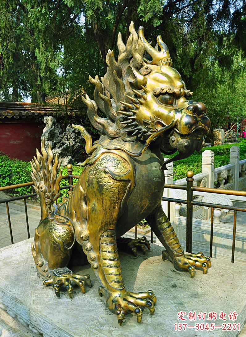 运城铸铜麒麟神兽铜雕