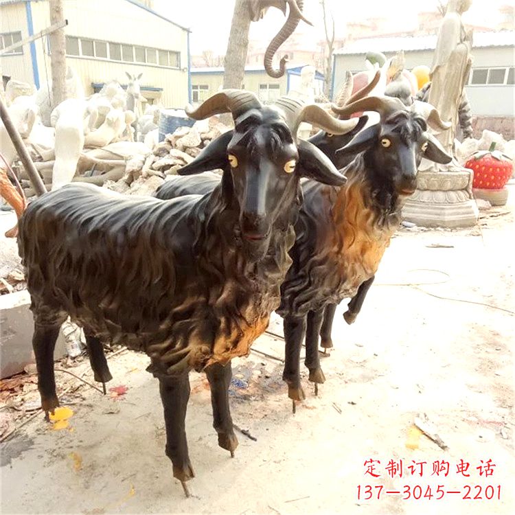 运城铸铜山羊雕塑