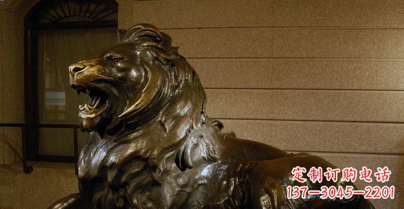 运城铸铜狮子铜雕 (2)
