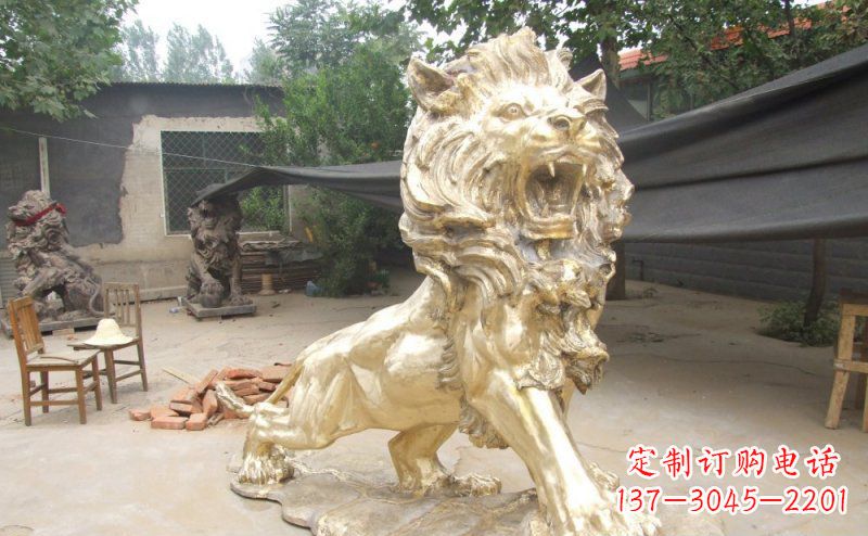 运城铸铜狮子铜雕 (3)