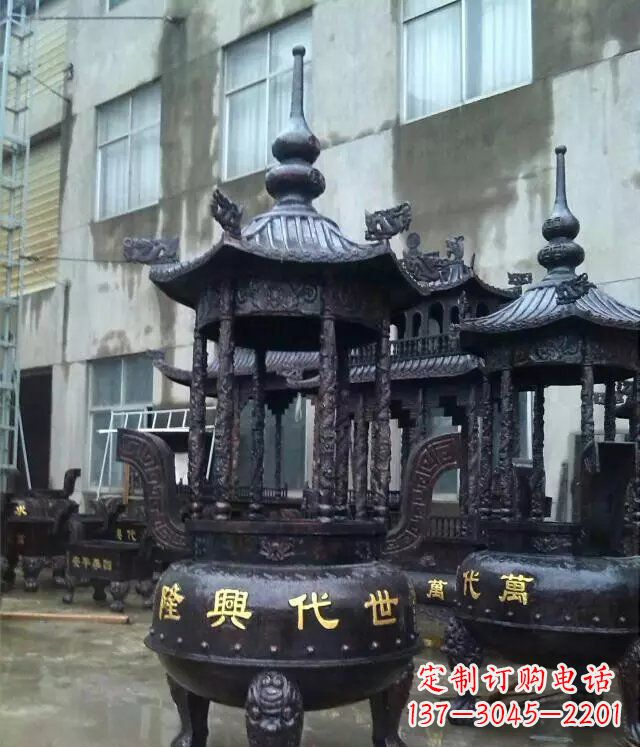 运城铸铜寺庙香炉铜雕 (3)