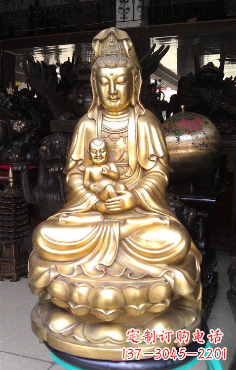 运城铸铜送子观音雕塑