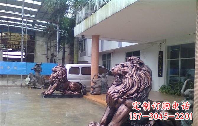 运城紫铜西洋狮子铜雕