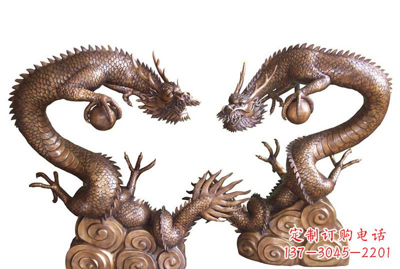 运城紫铜铸双龙戏珠