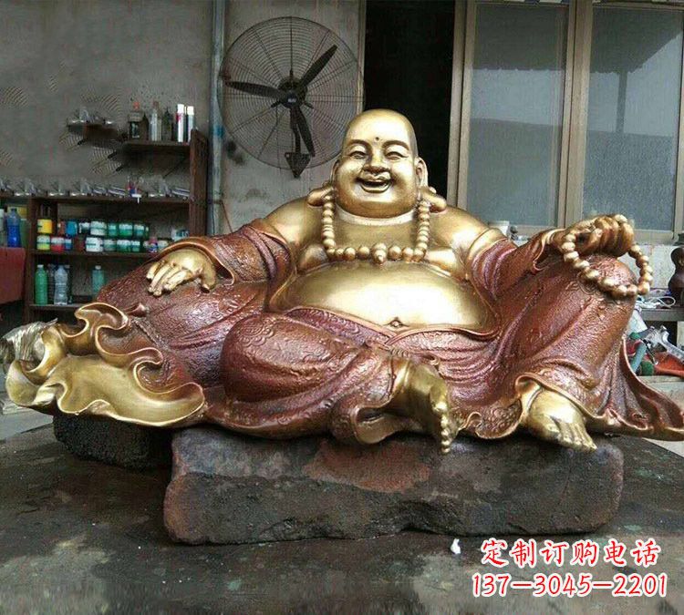 运城宗教供奉坐式弥勒佛铜雕